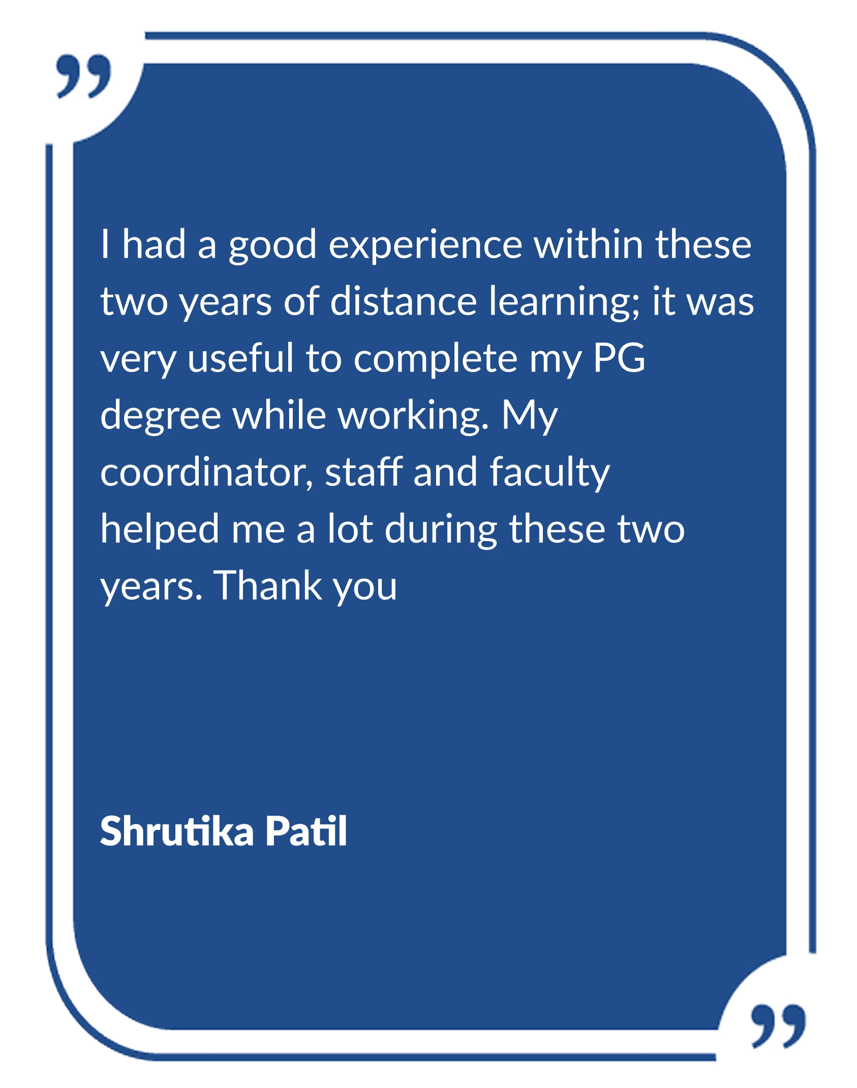 DY Patil Online MCA testimonials