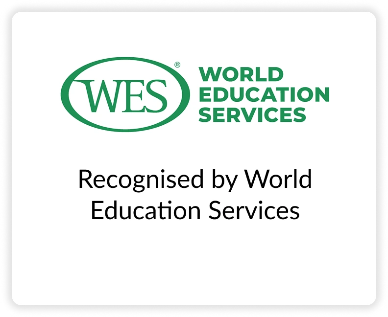 WES: Recognised by World Education Services